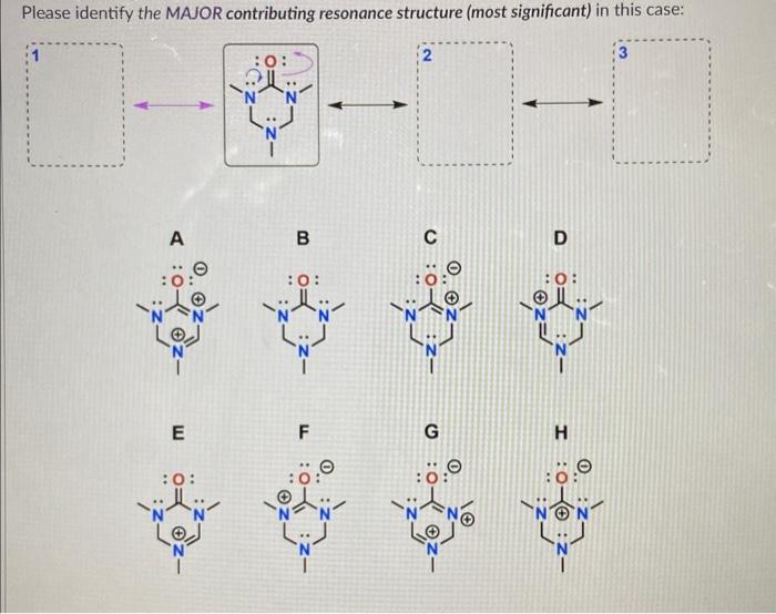 options below. 3 D 3 Please identify the MINOR contributing resonance structure