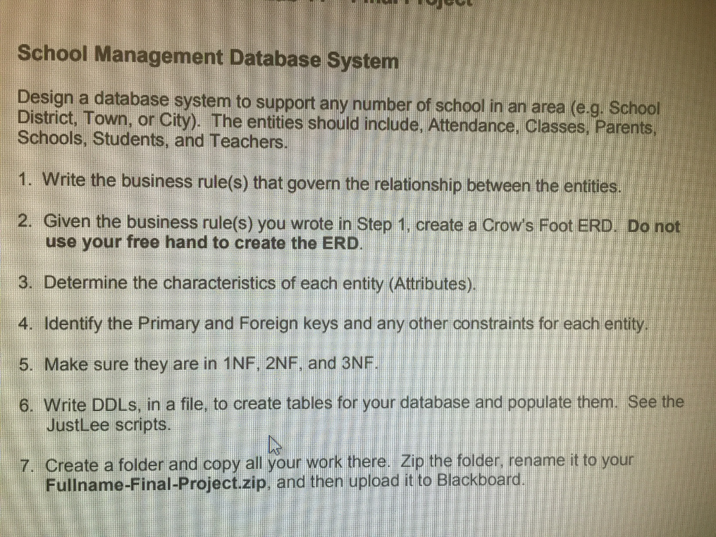 ITSE 2309 Database Programming: Oracle Lab 11 Final Project All I need