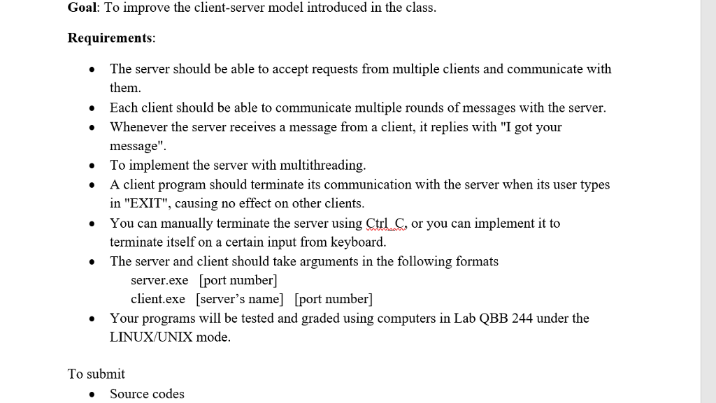 The code needs to be in C. i have partial code for