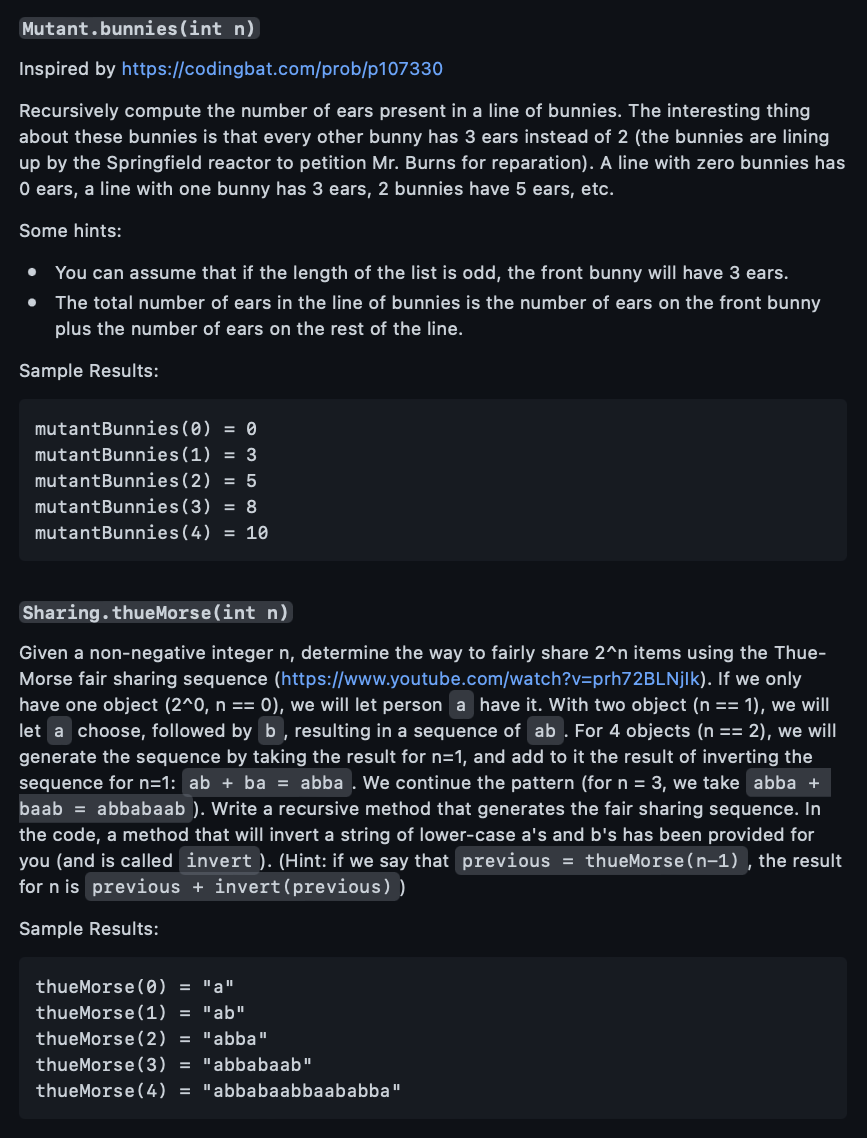 goes in: Count8 Method: public class Count8 { public static int count8(int