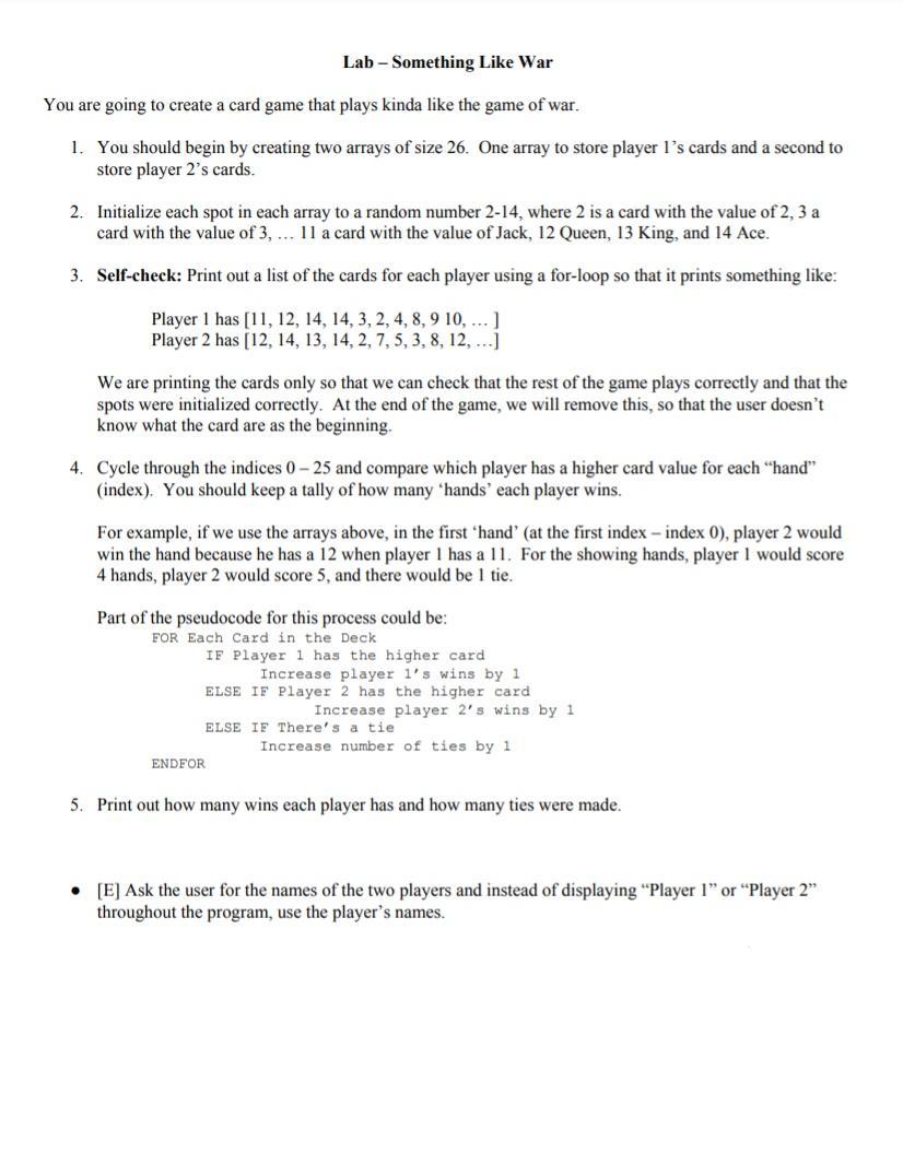  Please write the code in java, thank you. Lab - Something