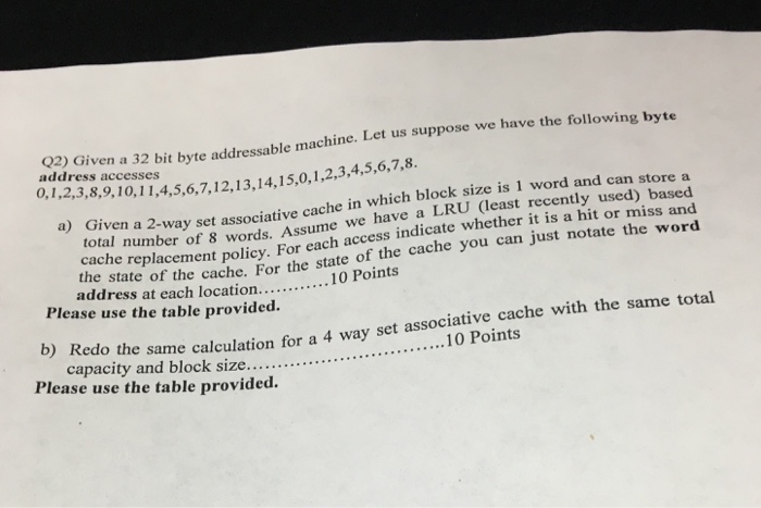  Given a 32 bit byte addressable machine. Let us suppose we