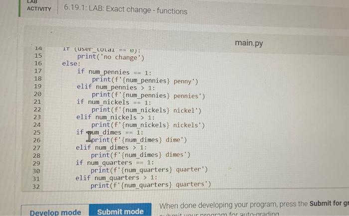 the fewest coins. The coin types are pennies, nickels, dimes, and quarters.