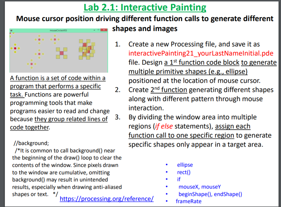 **please use processing program to solve this coding assignment ** *this is