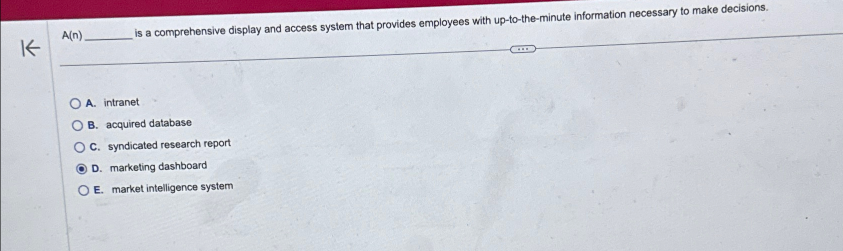  A(n) is a comprehensive display and access system that provides employees