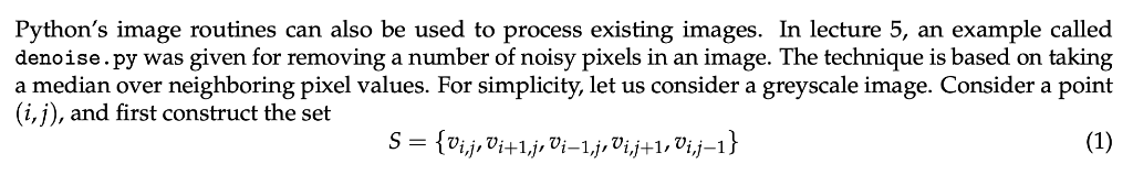  Python denoise.py: from skimage import data,io from scipy import ndimage import