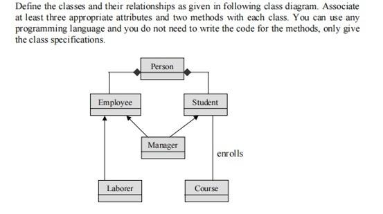 oose (object oriented software engineering). java Define the classes and their relationships