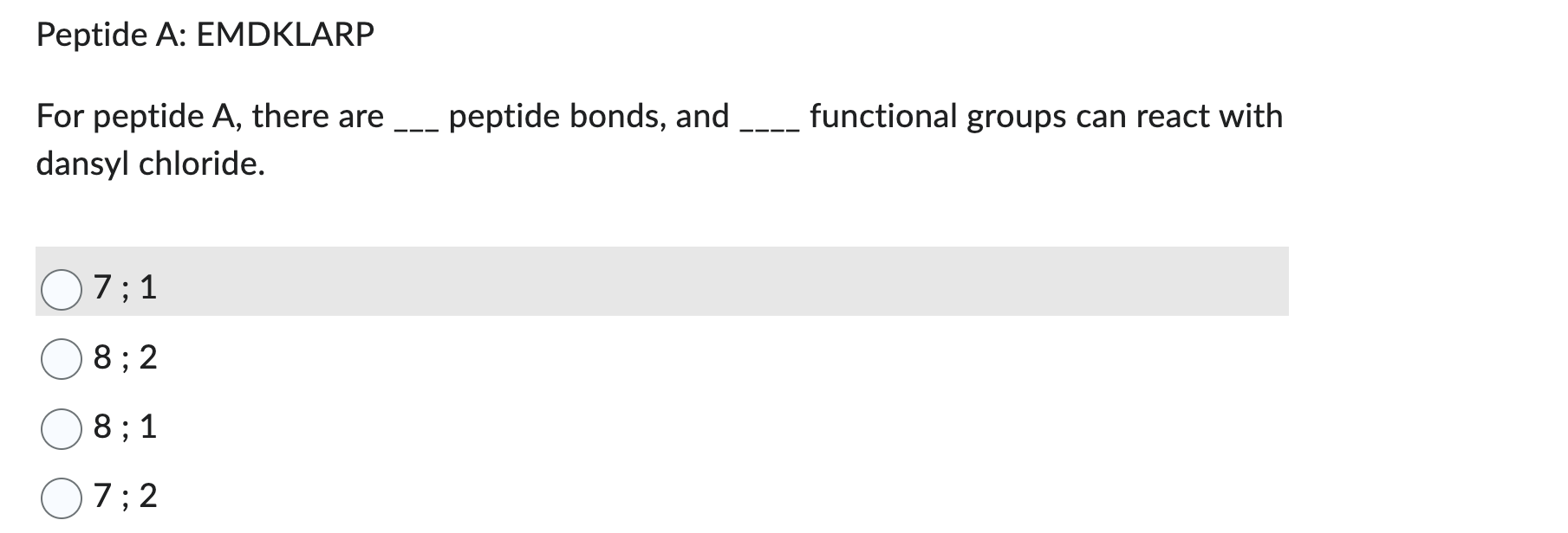 pls answer all 3 For peptide A, there are peptide bonds, and