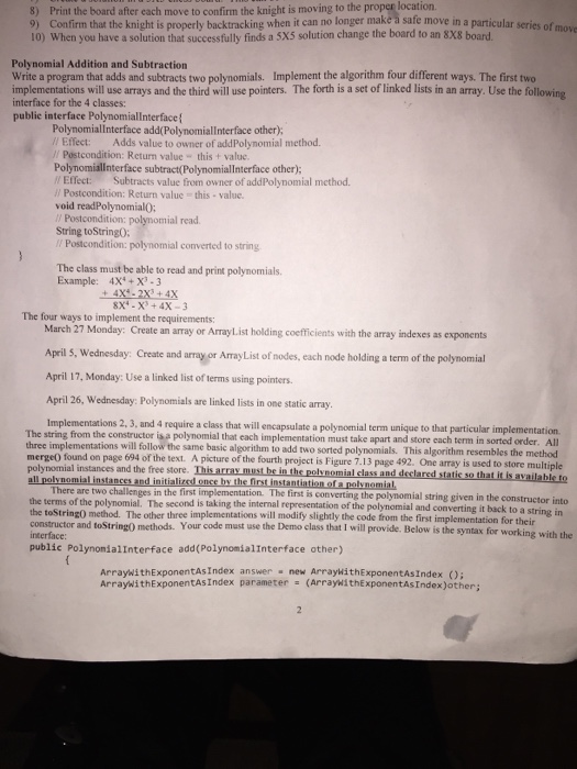  Polynomial add or subtract Write a program that adds and subtracts