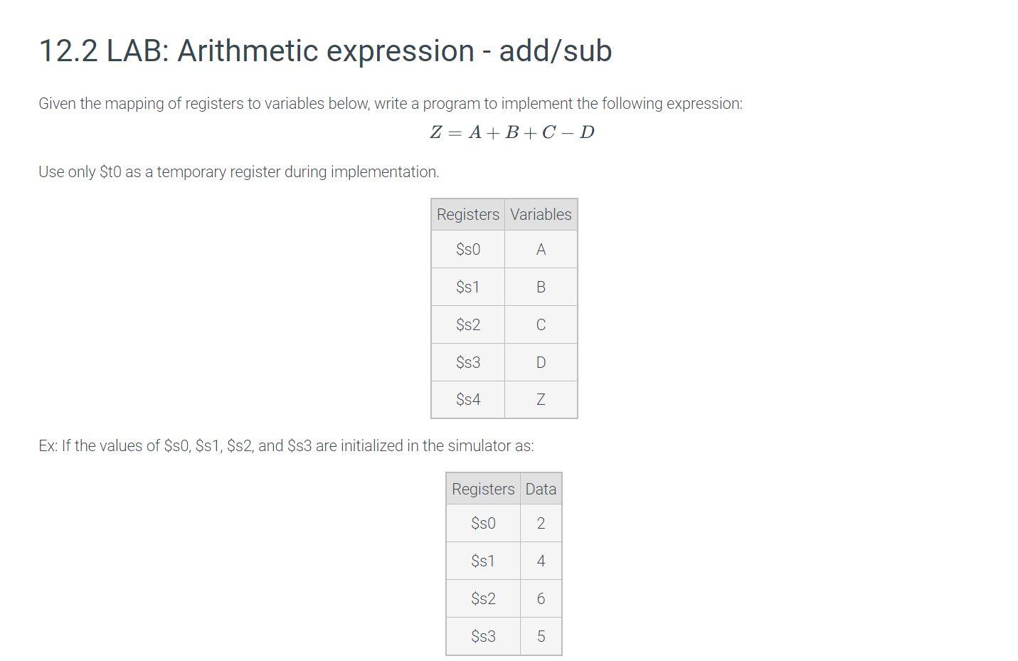  Can anyone help with that error ? MIPS 12.2 LAB: Arithmetic