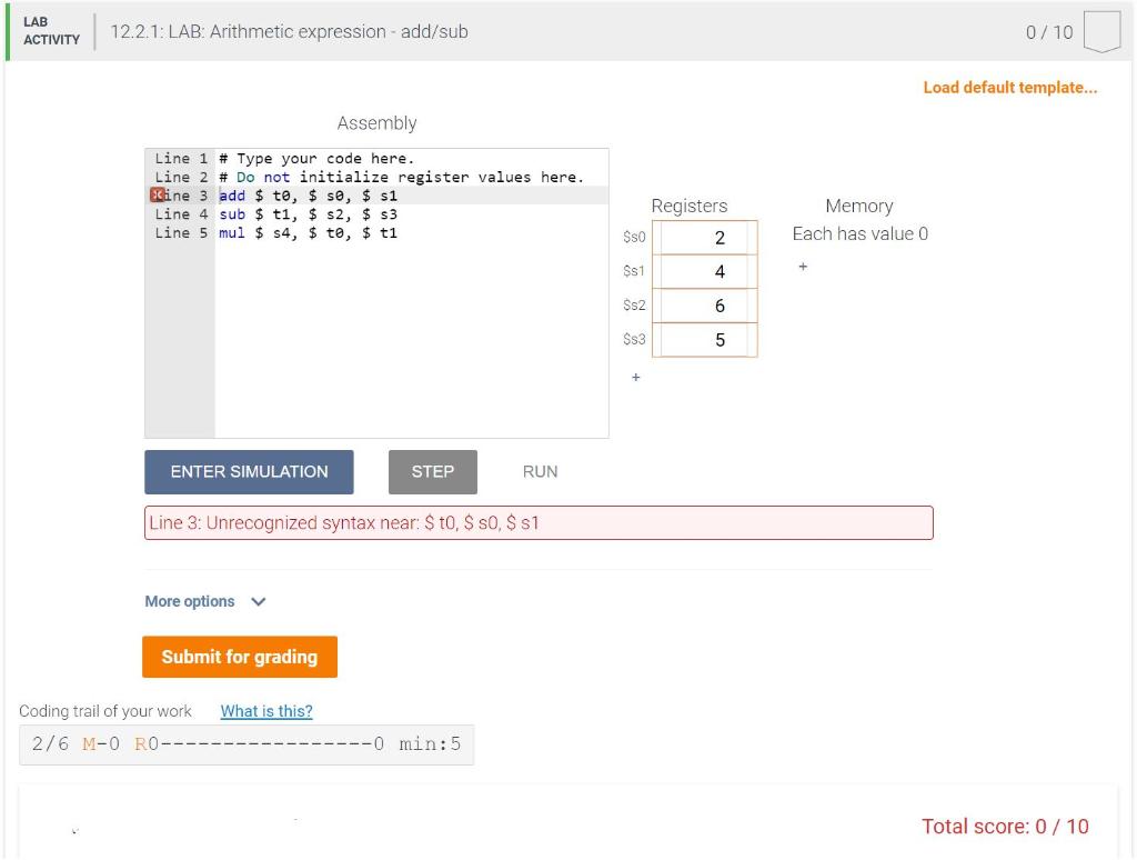 a program to implement the follo Z=A+B+CD Use only \$t0 as a