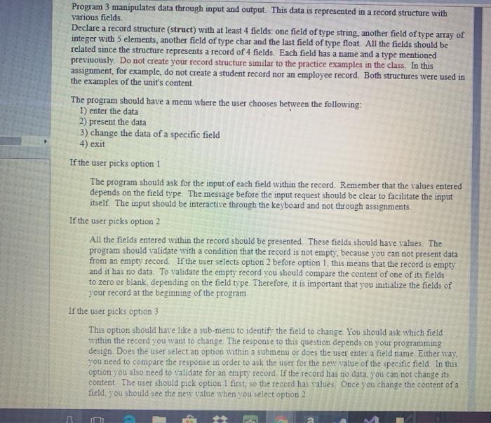  In c++ programming The record struct holding profits Program 3 manipulates