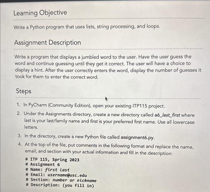  Please dont use the break function Learning Objective Write a Python