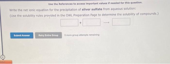  Use the References to access important values if needed for this