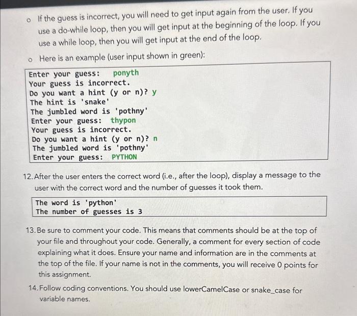 user will have a choice to display a hint. After the user
