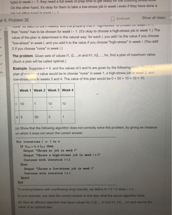 problem, by giving an instance on which it does not return the