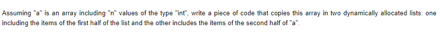  c++ Assuming "a" is an array including "n" values of the