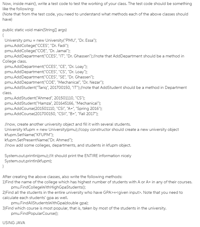 class Course { private String courseName, grade, semesterName; public Course(String courseName, String
