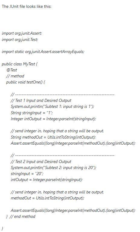 into a String. The first Integer will be 1. The second will