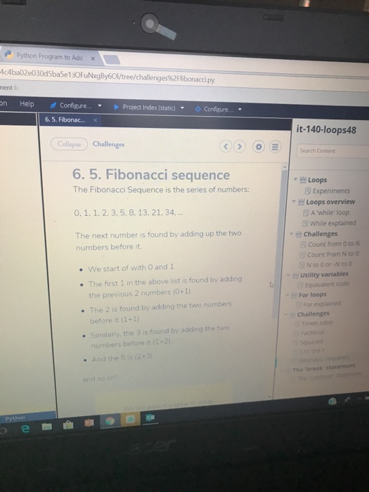  Python Program to Add Ac4ba02e030d5ba5e1iOfuNcgBy601/tree/challenges%2F fbonaccipy ent on Help f Configure..