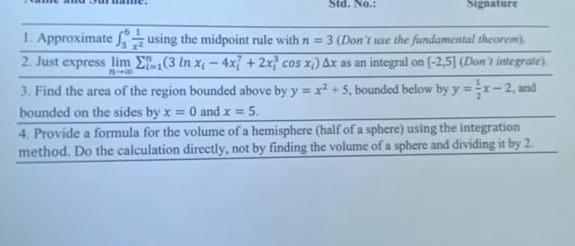  Approximate \\\\int_3^6 (1)/(x^(2)) using the midpoint rule with n=3 (Don t