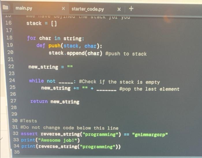 to solve this is with the while - loop and the is_empty()