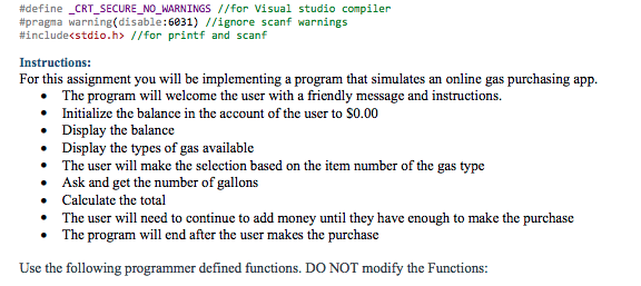 PLEASE USE THE FOLLOWING PROGRAM DEFINE FUNCTIONS. DO NOT MODIFY THE FUNCTIONS