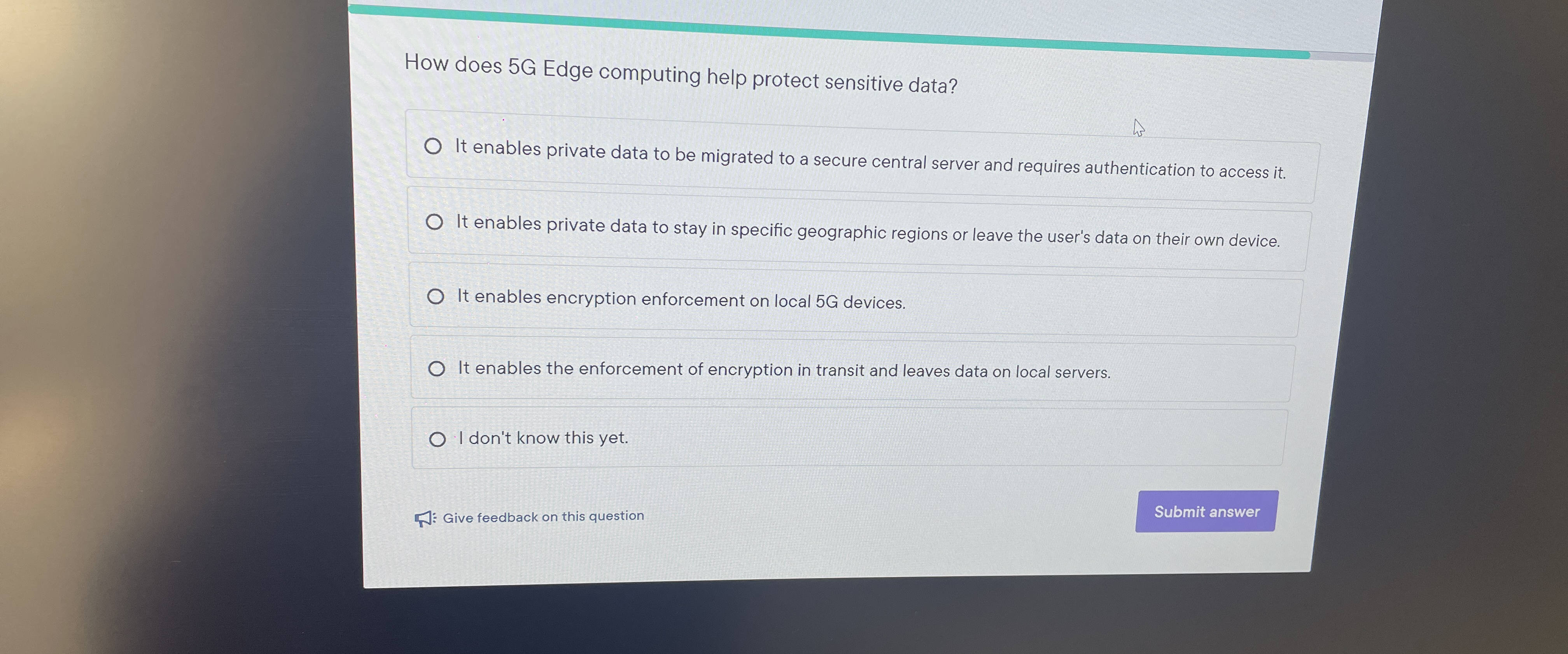 How does 5G Edge computing help protect sensitive data? It enables
