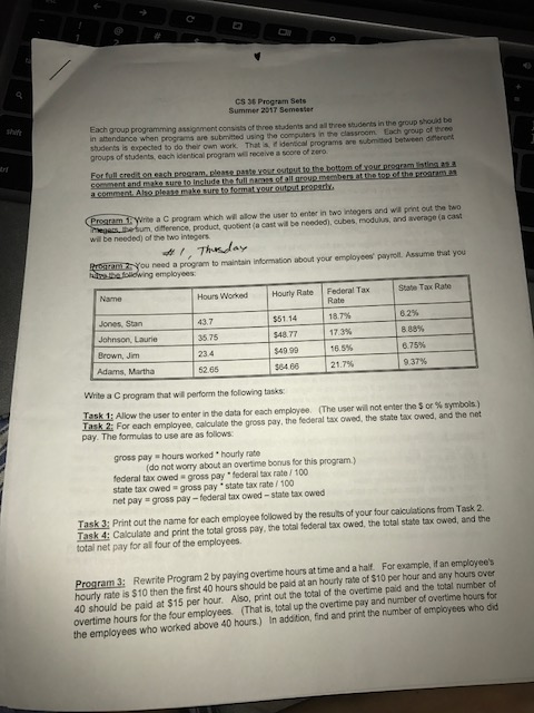  I need help with program 5 function 6 please and thank