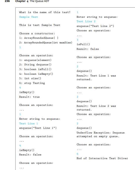  implement the ArrayBoundedQueue and QueueInterface based on the examples on p.