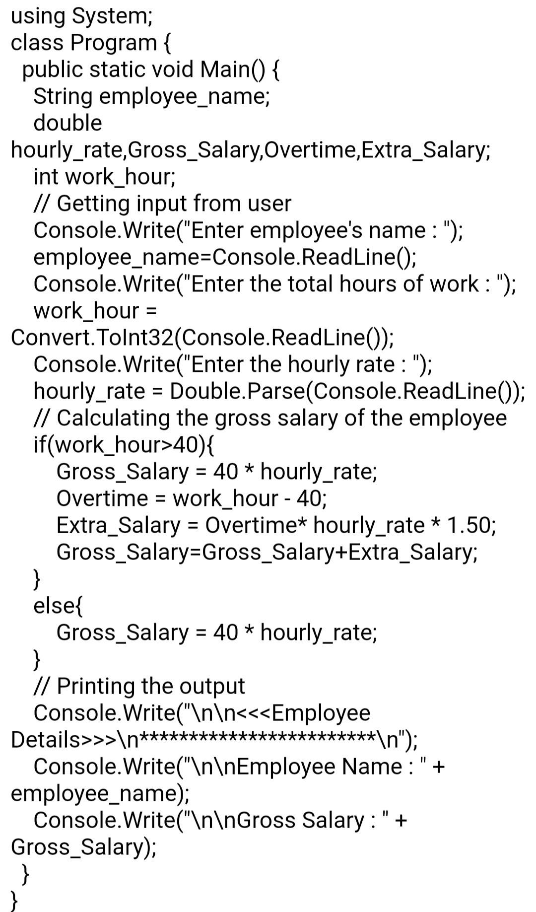 C# program. Using the exercise assigned previously, you will modify it to