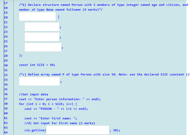 the information of 50 Persons using structures. Declare a structure to represent