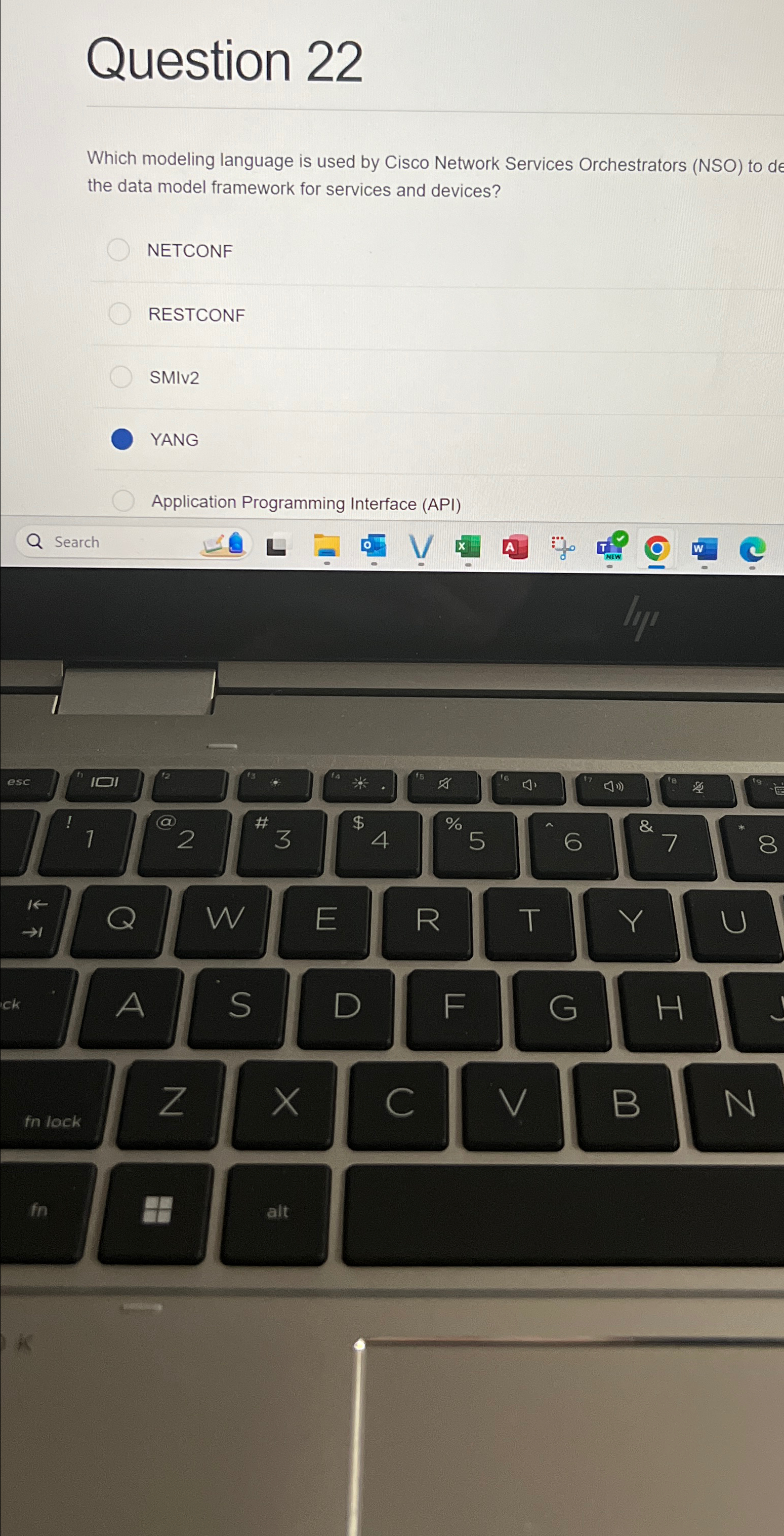  Question 22 Which modeling language is used by Cisco Network Services