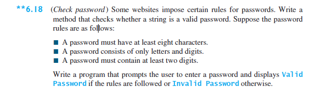  Design and implement a Java program for programming exercise 6.18, page