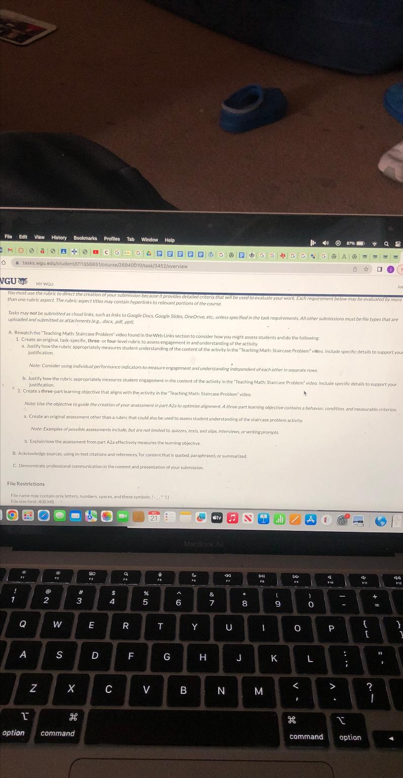 Create an original, task-specific, three-or four-level rubric to assess engagement in