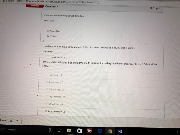 a has been properly initialized, which of the following lines should we