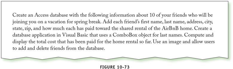 CREATE A VB INTERFACE FOR YOUR SPRING BREAK VACATION Create a requirements
