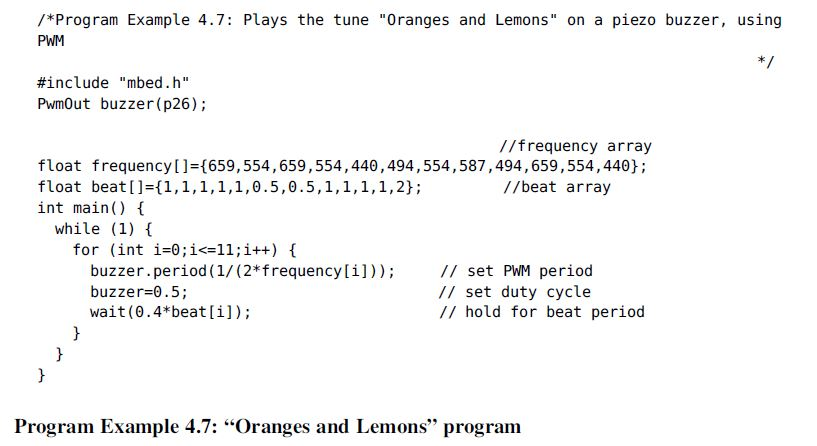 How long does Program Example 4.7 take to play through the tune