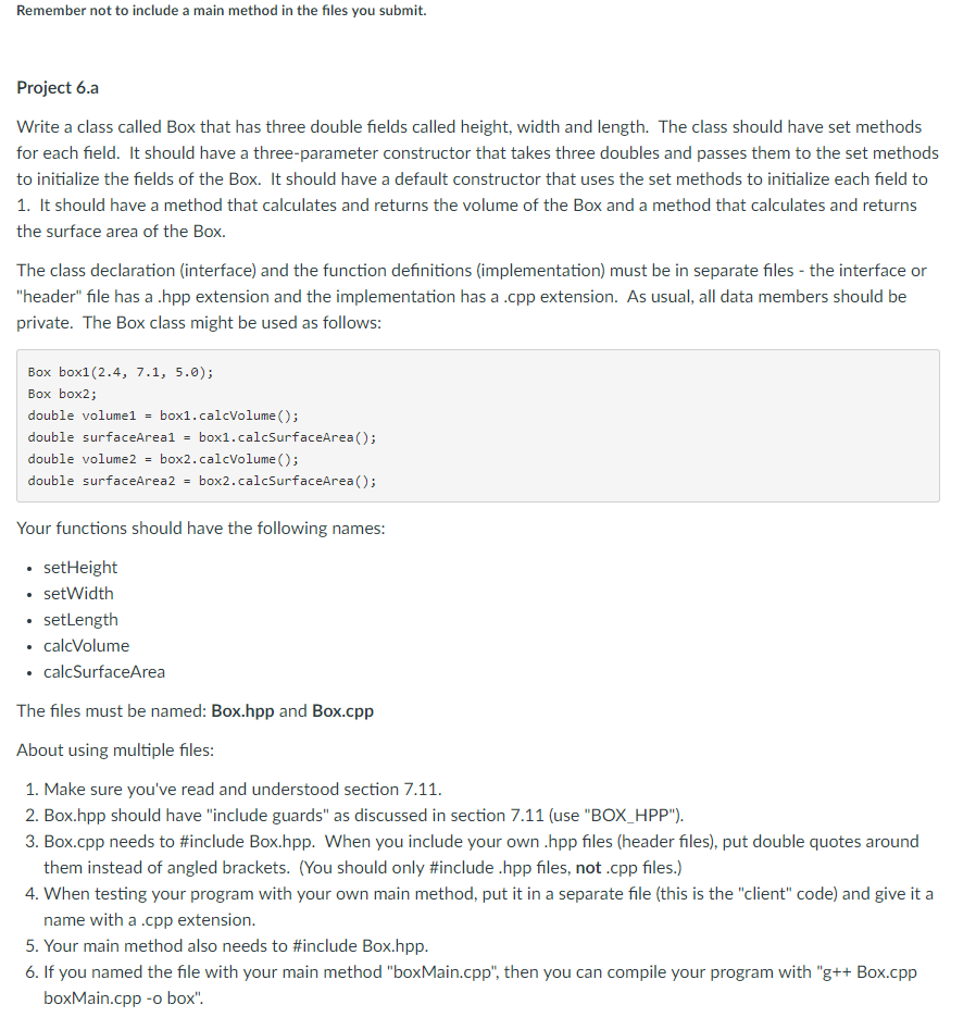 Please help with writing the code for the following. The language being