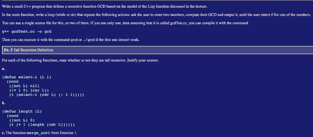  Write a small C++ program that defines a recursive function GCD