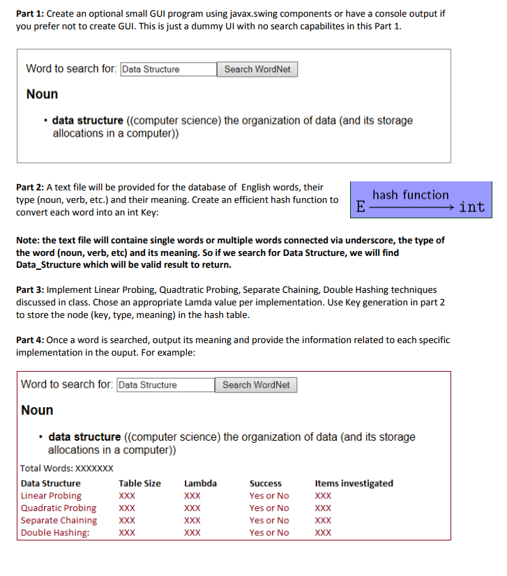  Part 1: Create an optional small GUl program using javax.swing components
