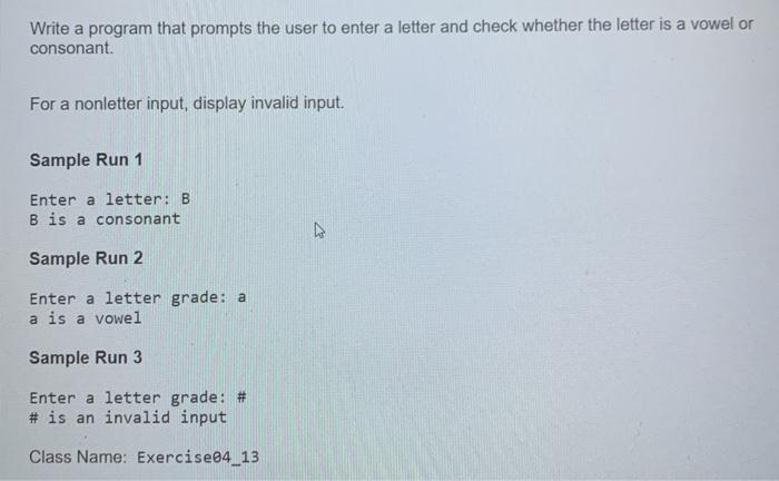  Java Write a program that prompts the user to enter a