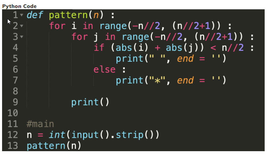 Please do this in python. Void of diamond: Bug Explanation, if any