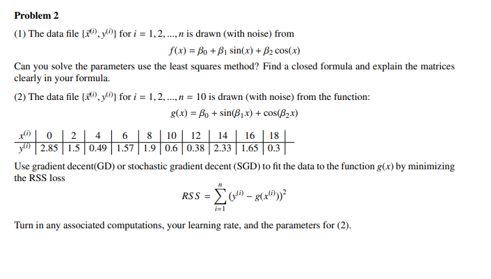 please show your step thanks! Problem 2 (1) The data file