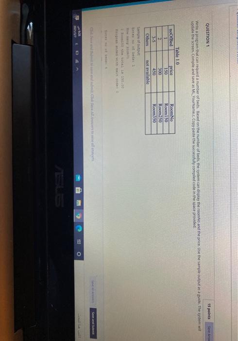  QUESTION 1 15 points Write a program that can request a