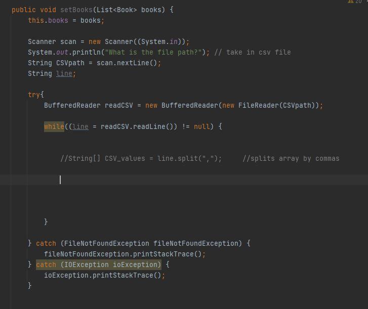 Im trying to import a CSV file into an array or list.