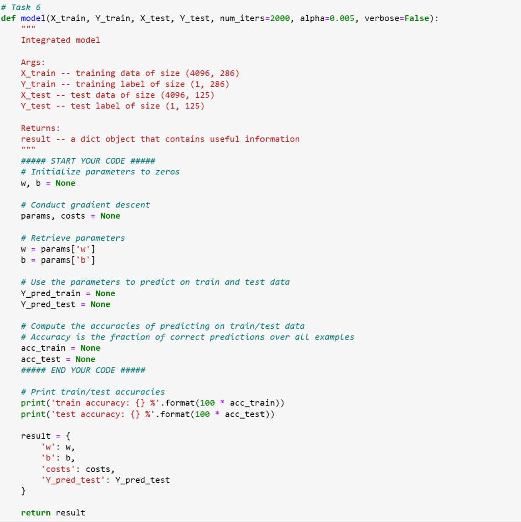 the above parts into one model, and apply the model on the