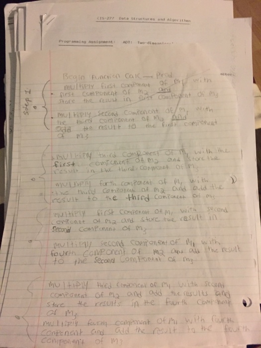 calls and function defination for this programs.Right now it's in pseudo code