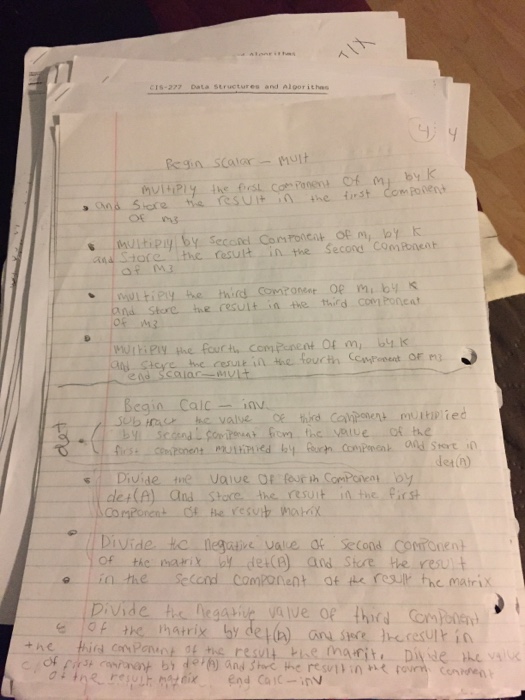 comment me. Thank you. CIS-277 Data Structures and Algorithms Begin matrixSurure hel