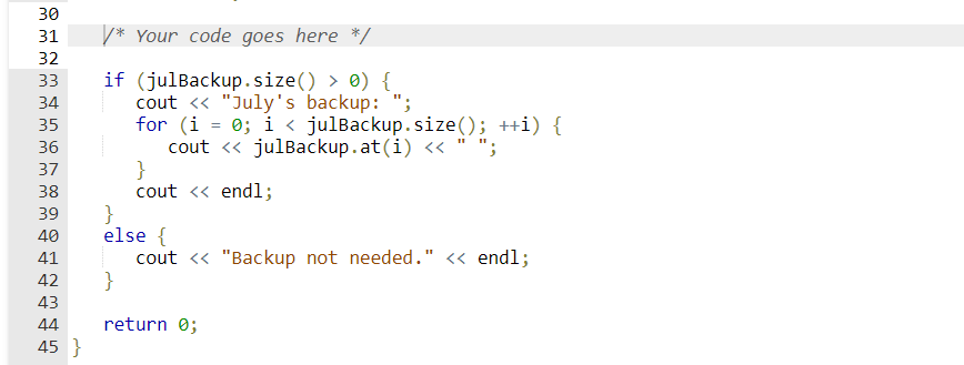 read and stored in vector jullnventories. Perform the following tasks: - If